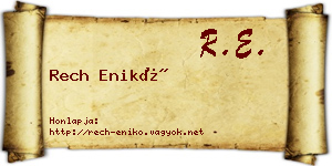 Rech Enikő névjegykártya